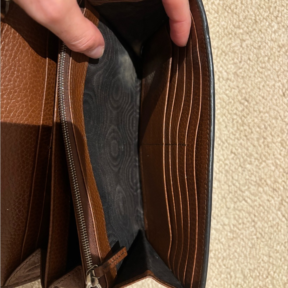 Gucci- Elegant Brown Leather and Denim bag - Picture 6 of 6